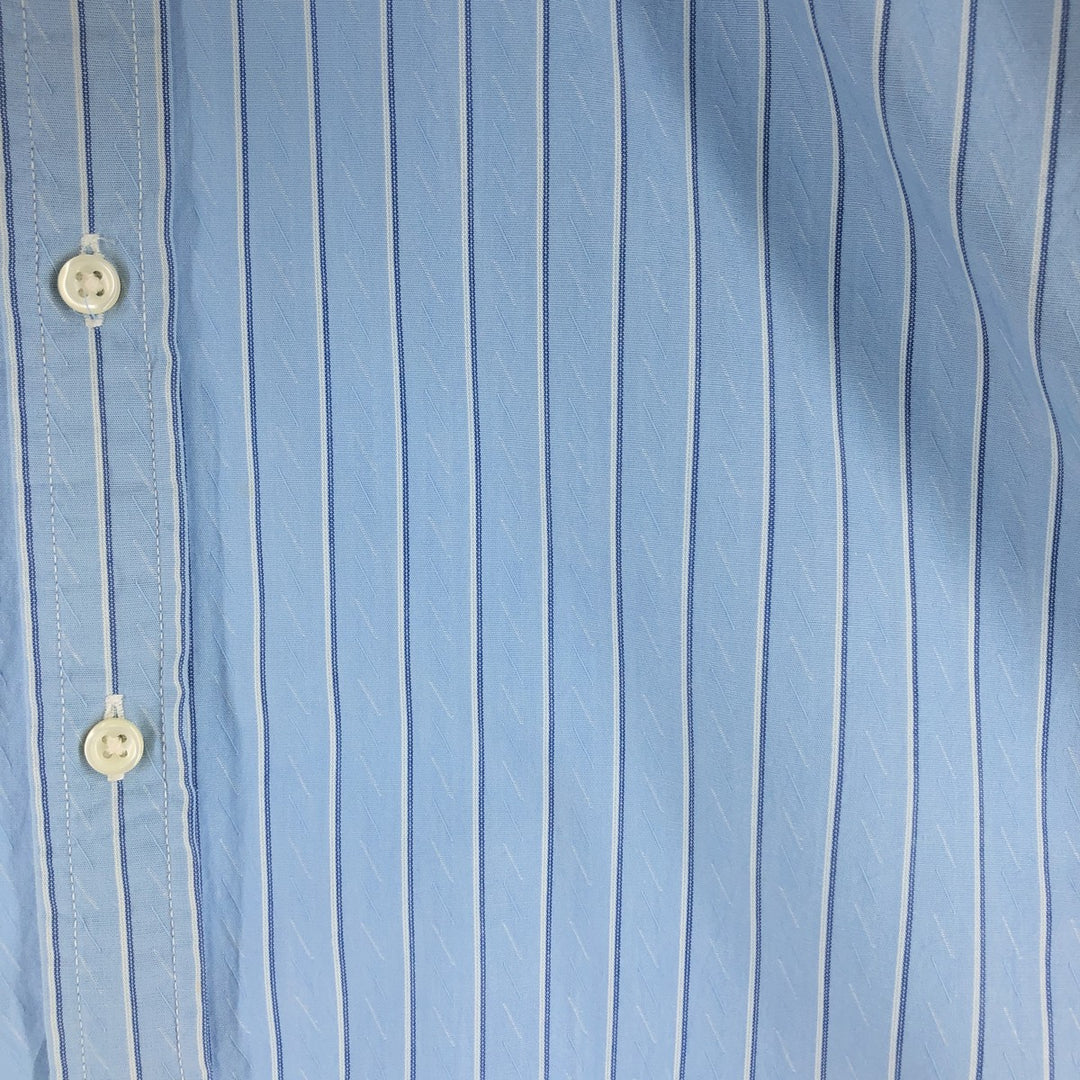 Ralph Lauren long-sleeved button-down striped shirt, women's size L cotton Blue type light blue Vintage Second Hand