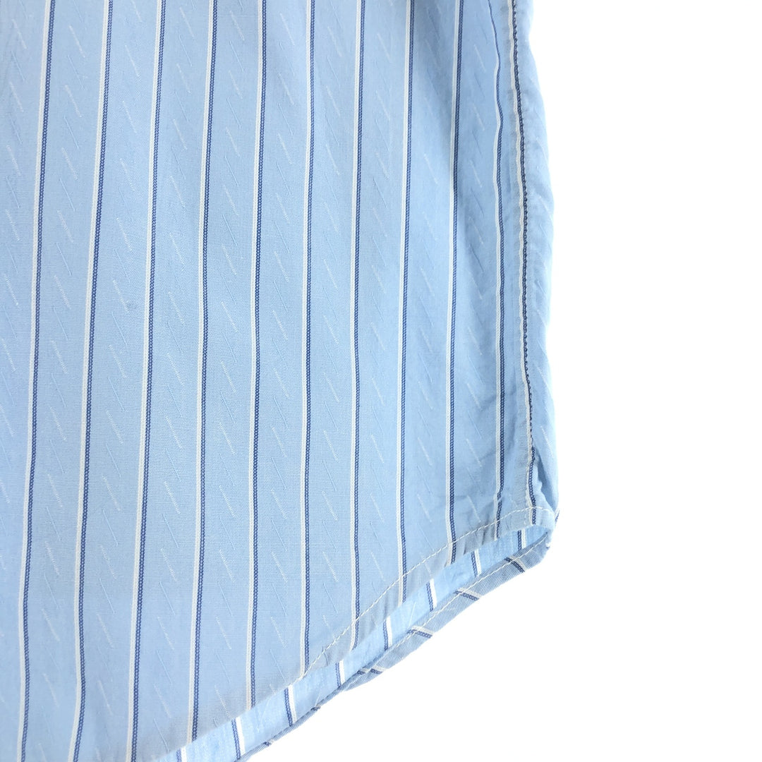 Ralph Lauren long-sleeved button-down striped shirt, women's size L cotton Blue type light blue Vintage Second Hand