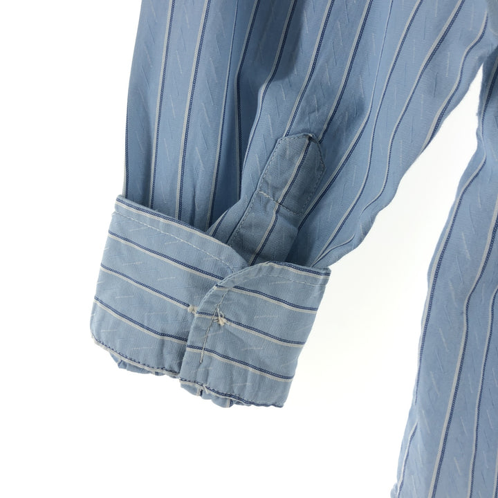 Ralph Lauren long-sleeved button-down striped shirt, women's size L cotton Blue type light blue Vintage Second Hand