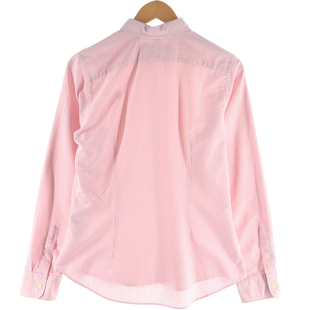 Ralph Lauren Slim Fit Long Sleeve Button-Down Striped Shirt, Women's Size Medium cotton pink type Vintage Second Hand