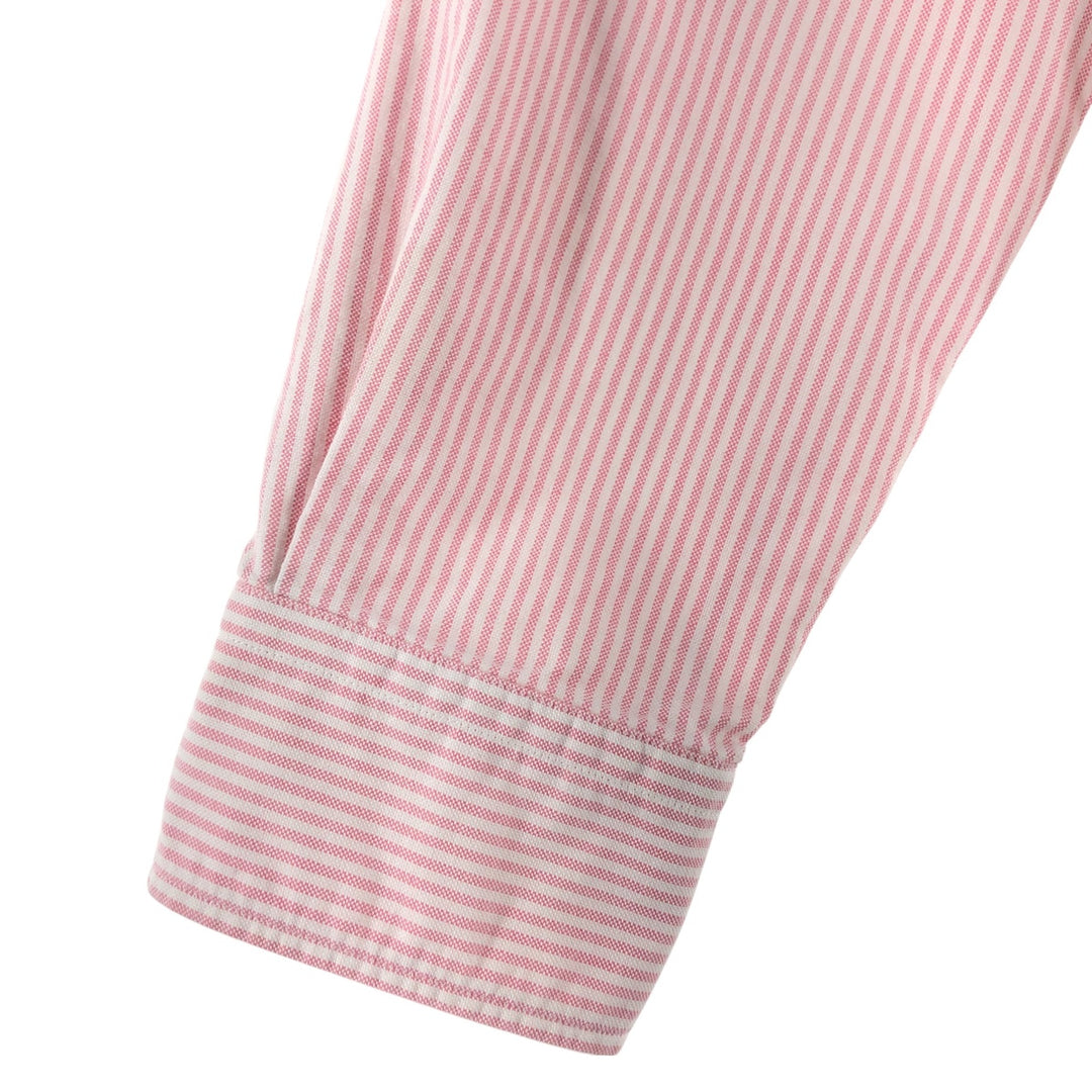 Ralph Lauren Slim Fit Long Sleeve Button-Down Striped Shirt, Women's Size Medium cotton pink type Vintage Second Hand