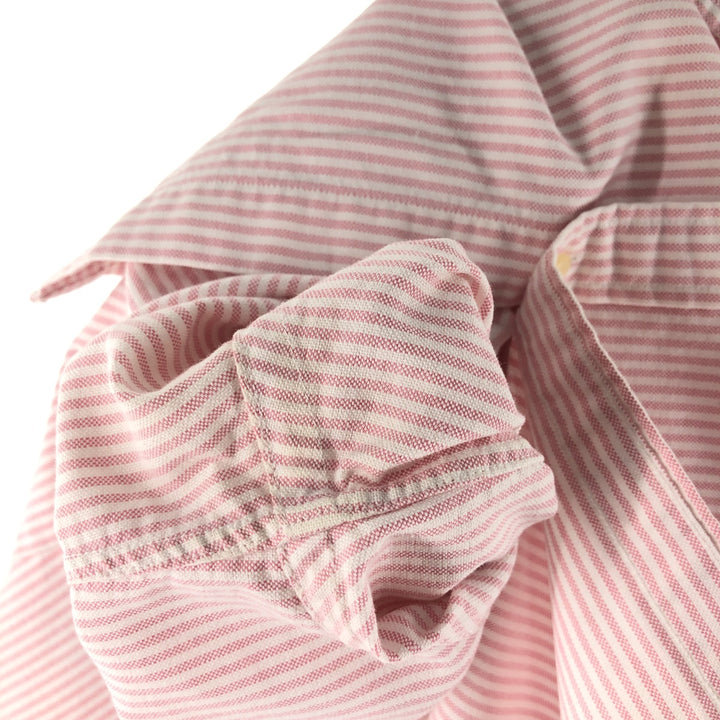 Ralph Lauren Slim Fit Long Sleeve Button-Down Striped Shirt, Women's Size Medium cotton pink type Vintage Second Hand