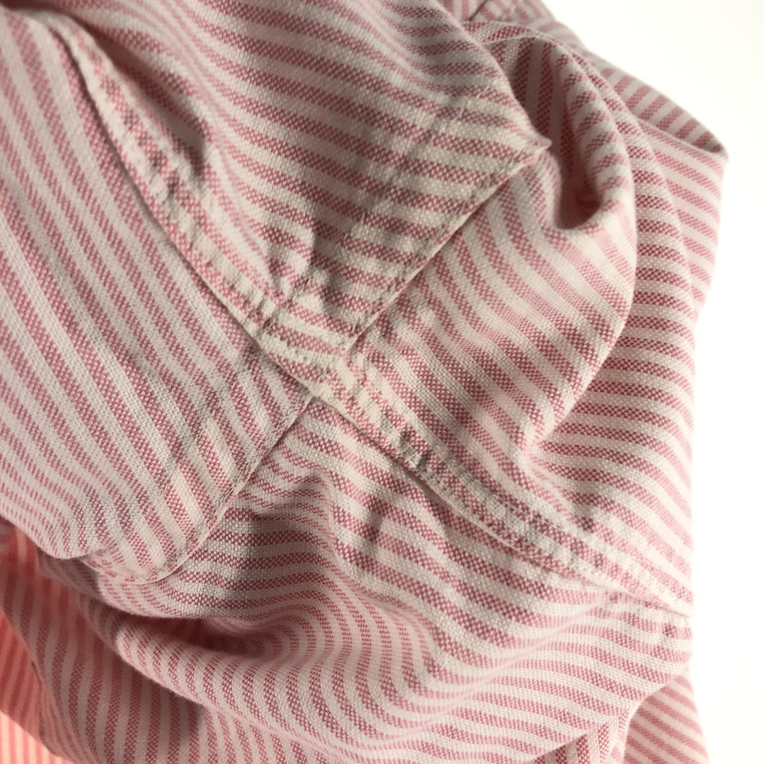 Ralph Lauren Slim Fit Long Sleeve Button-Down Striped Shirt, Women's Size Medium cotton pink type Vintage Second Hand
