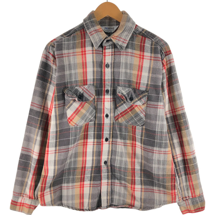 70s~80'S Five Brother Long Sleeve Heavy Flannel Check Shirt Made in USA Men's L Size Vintage /eaa524964