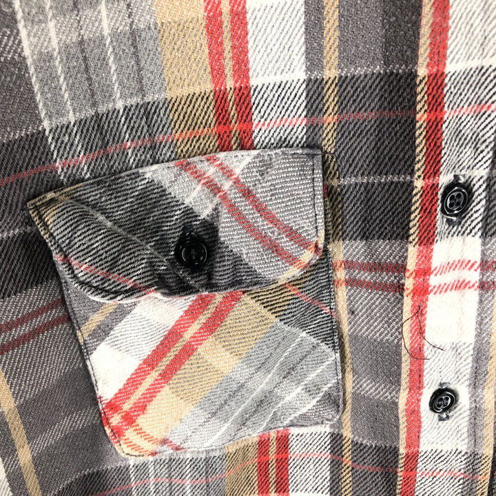 70s~80'S Five Brother Long Sleeve Heavy Flannel Check Shirt Made in USA Men's L Size Vintage /eaa524964