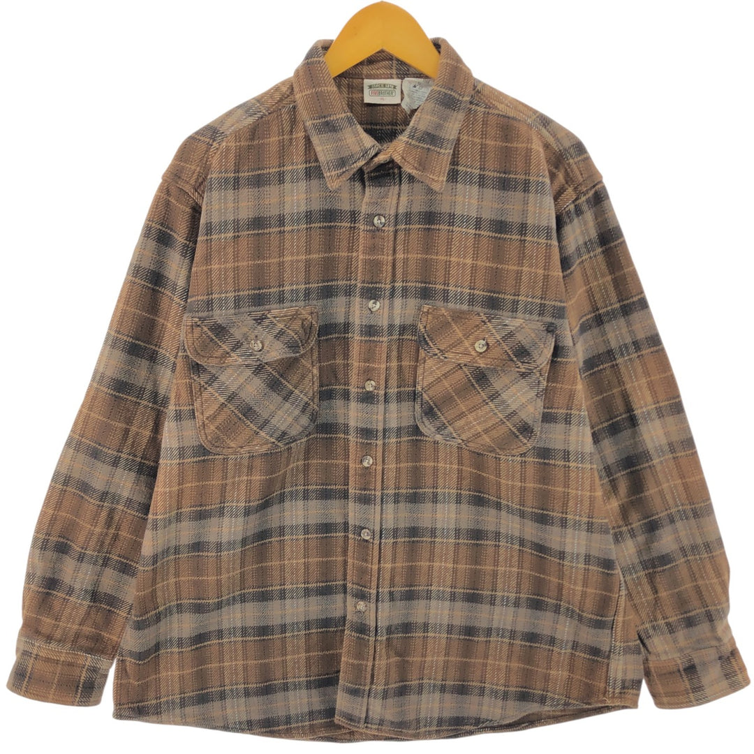 90'S Five Brother Long Sleeve Heavy Flannel Check Shirt Men's XL Vintage /eaa524967