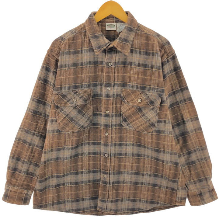 90'S Five Brother Long Sleeve Heavy Flannel Check Shirt Men's XL Vintage /eaa524967