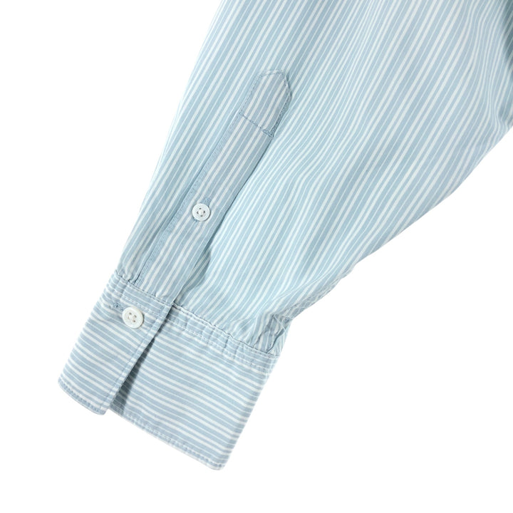 Levi's Women's Long Sleeve Cotton Striped Shirt, Size L cotton Blue type light blue Vintage Second Hand