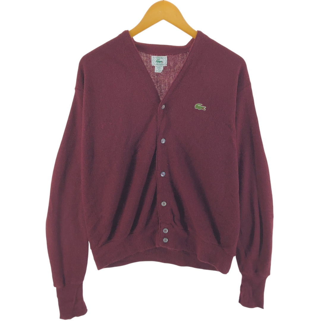 80s-90'S Lacoste IZOD Acrylic Knit Cardigan Made in USA Men's M Size Vintage /eaa525010
