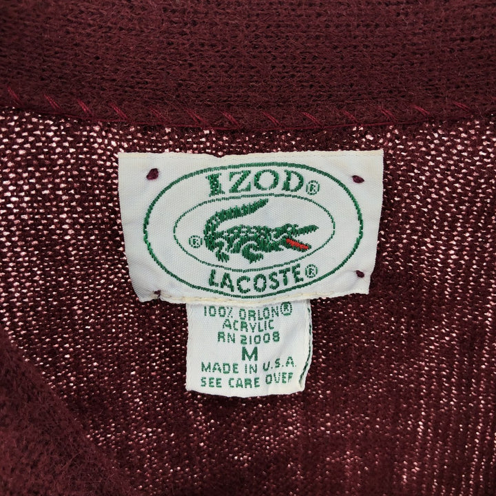 80s-90'S Lacoste IZOD Acrylic Knit Cardigan Made in USA Men's M Size Vintage /eaa525010