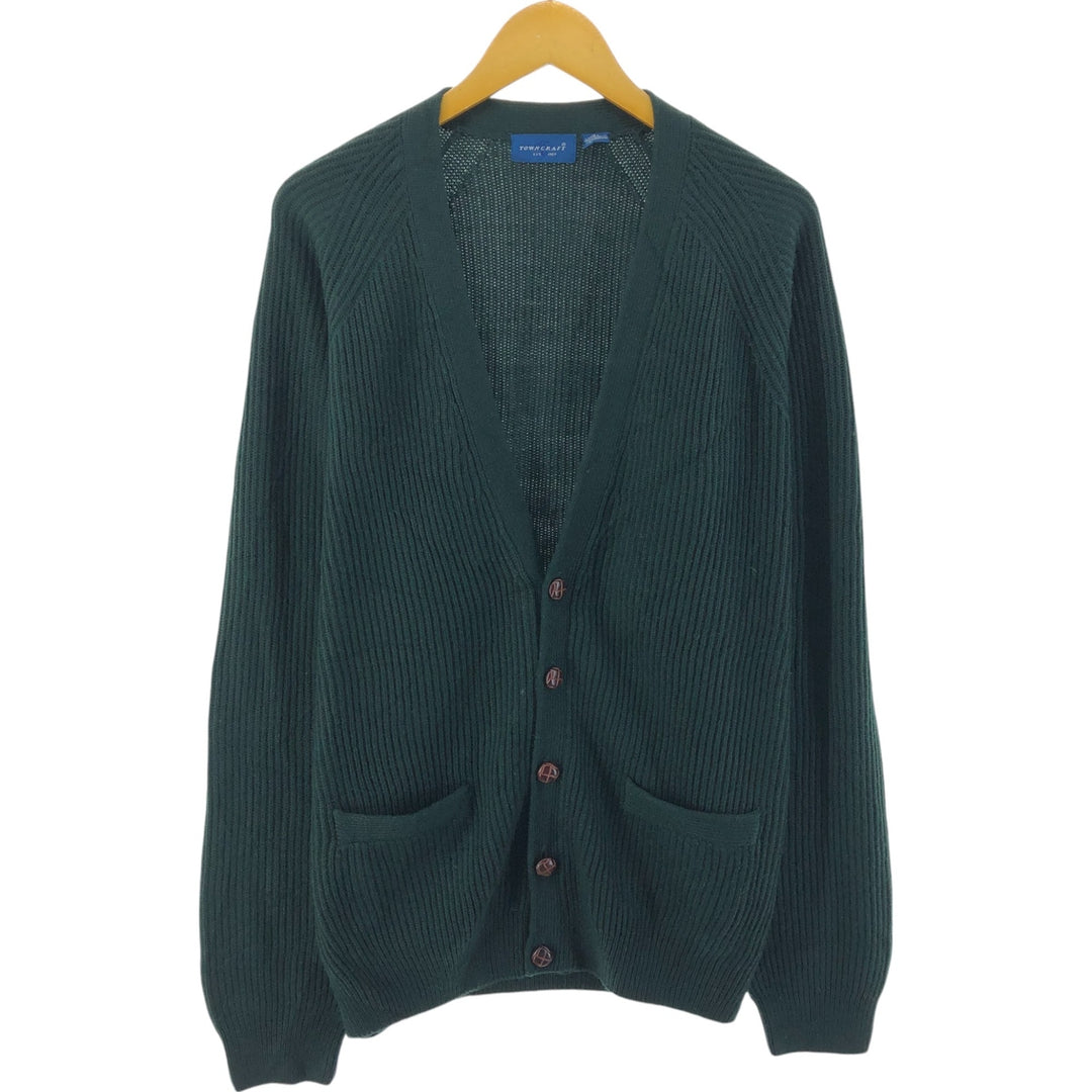 90'S Town Craft Ribbed Acrylic Knit Cardigan Men's Size L Vintage /eaa525058