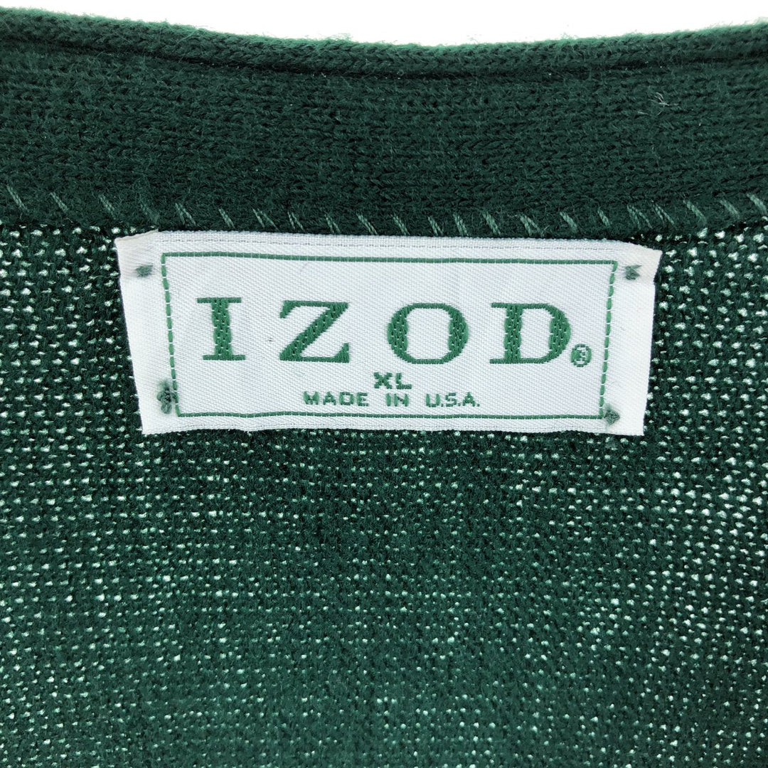 90'S IZOD Acrylic Knit Cardigan Made in USA Men's XL Vintage /eaa525065