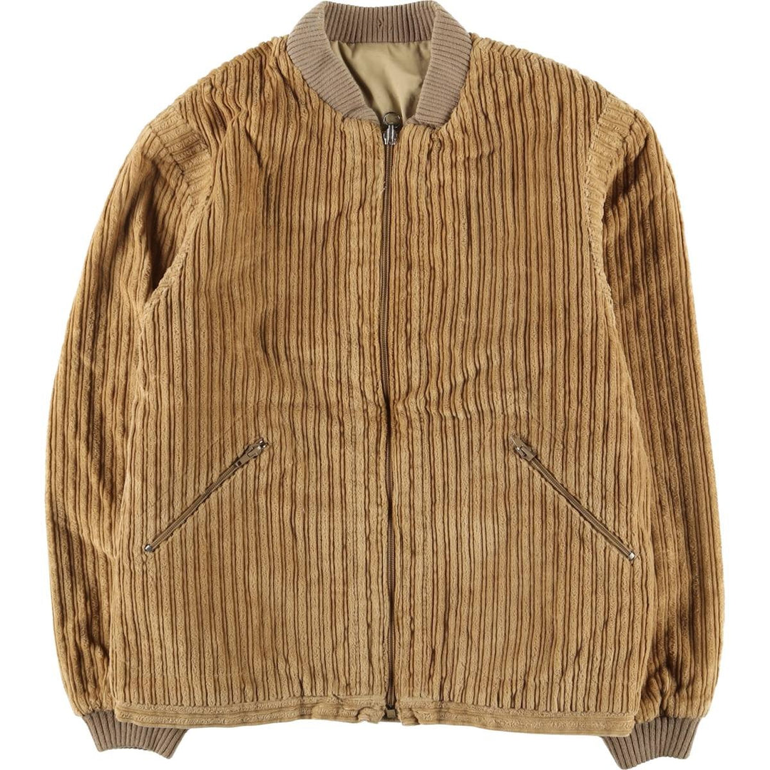 Vintage 80s-90'S Nino Cerruti SPORT reversible wide-ribbed corduroy jacket, men's size M cotton Beige type Vintage Second Hand