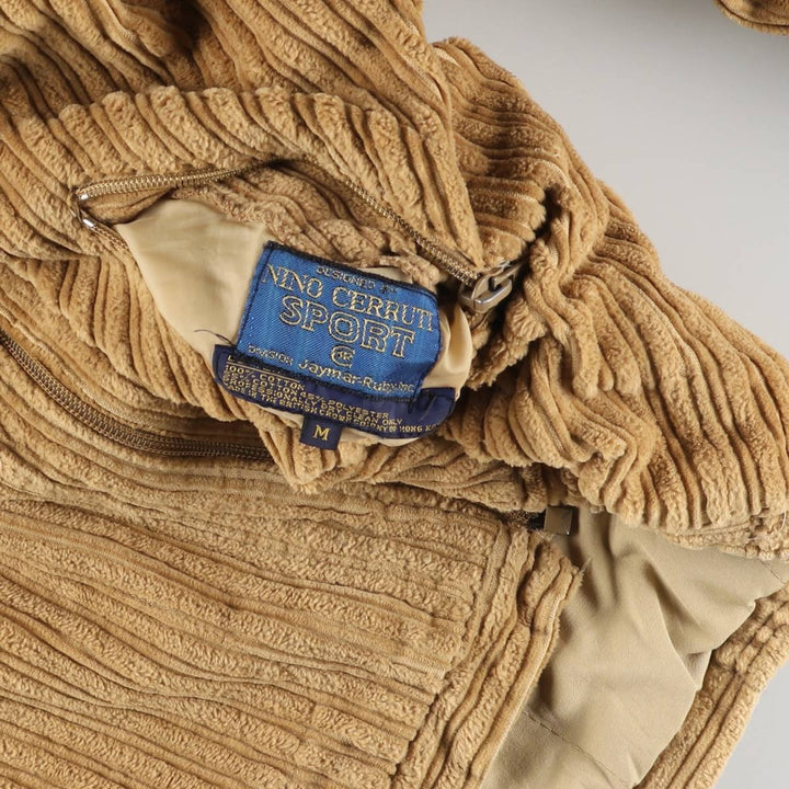 Vintage 80s-90'S Nino Cerruti SPORT reversible wide-ribbed corduroy jacket, men's size M cotton Beige type Vintage Second Hand