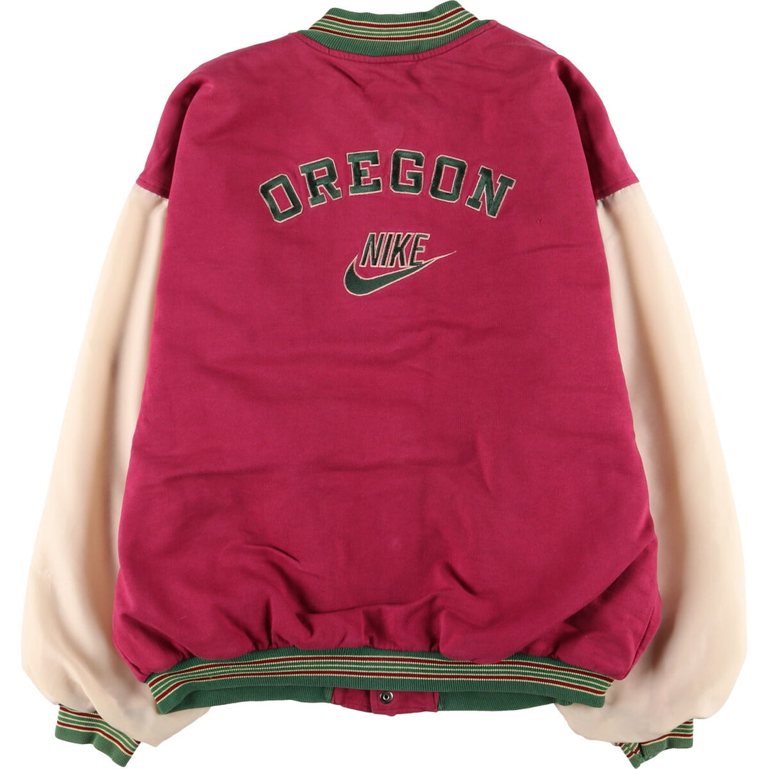 90'S Nike Silver Tag Back Logo Padded Cotton Button Varsity Jacket Men's L Size /eaa525083