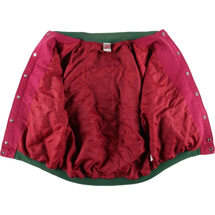 90'S Nike Silver Tag Back Logo Padded Cotton Button Varsity Jacket Men's L Size /eaa525083