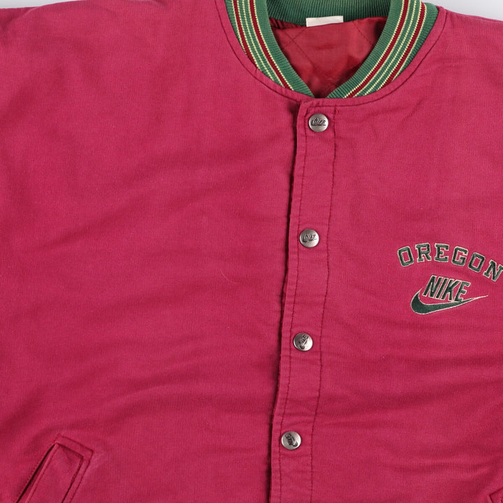 90'S Nike Silver Tag Back Logo Padded Cotton Button Varsity Jacket Men's L Size /eaa525083