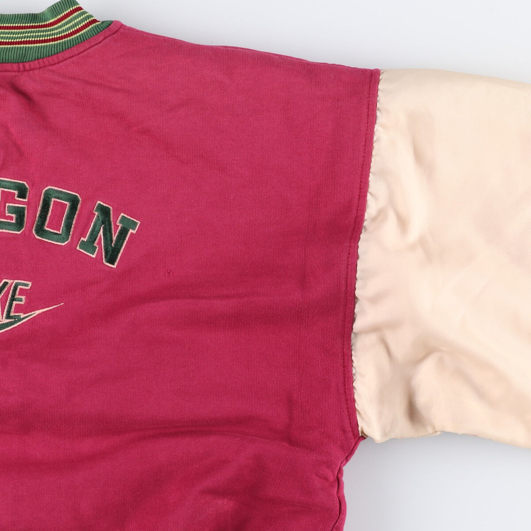 90'S Nike Silver Tag Back Logo Padded Cotton Button Varsity Jacket Men's L Size /eaa525083