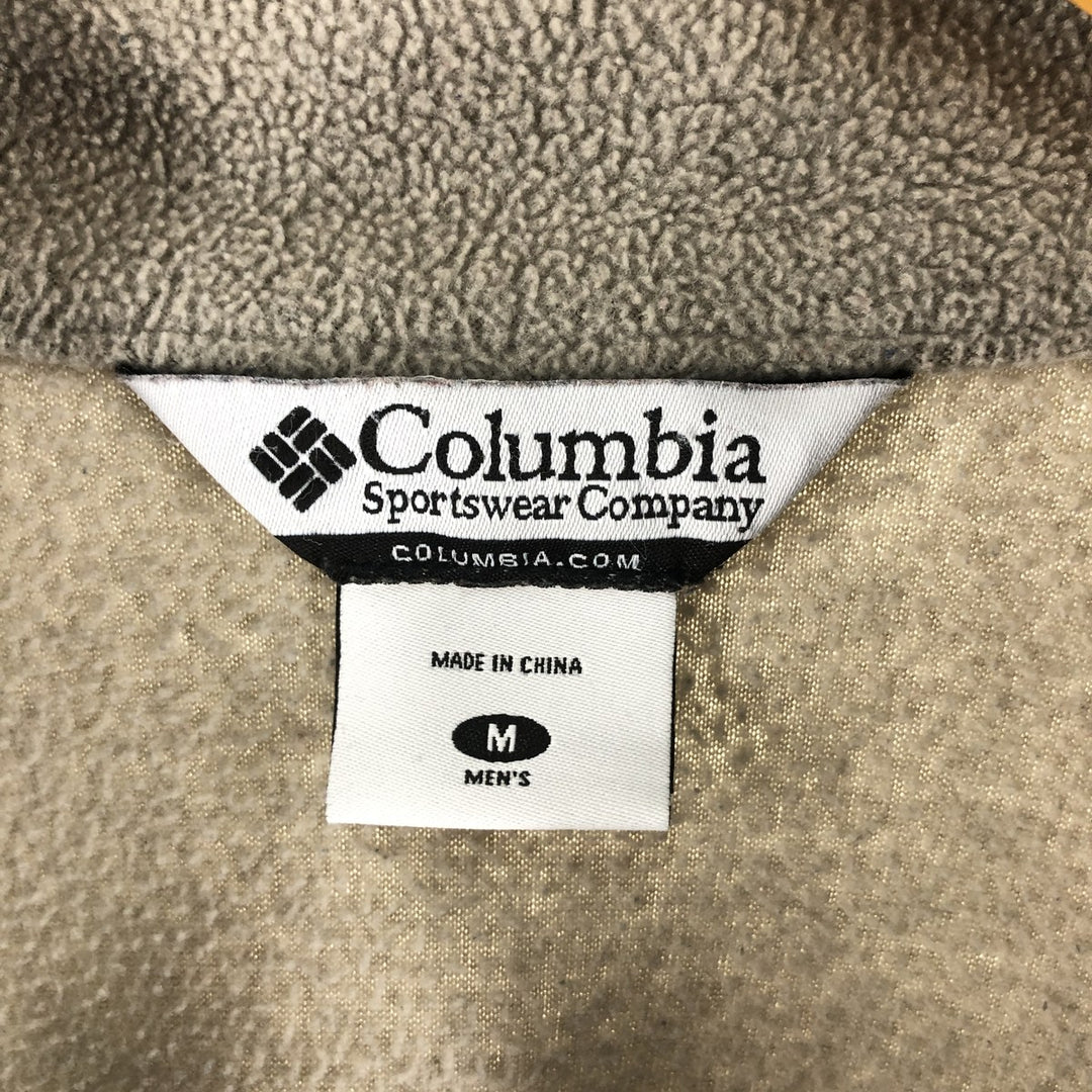 00'S Columbia fleece jacket, men's size M polyester Beige type Vintage Second Hand