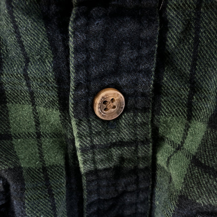 Eddie Bauer Men's Long Sleeve Flannel Check Shirt, Size XL cotton navy blue type Vintage Second Hand