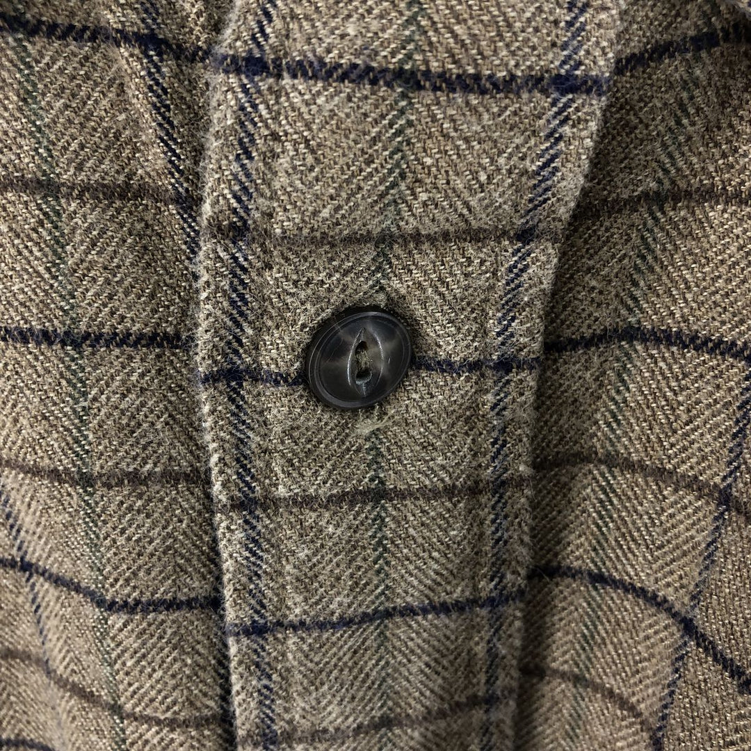 Eddie Bauer Long Sleeve Button Down Light Flannel Check Shirt, Men's Size L cotton brown type Vintage Second Hand