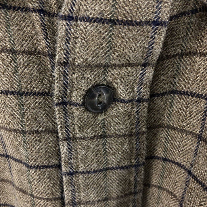 Eddie Bauer Long Sleeve Button Down Light Flannel Check Shirt, Men's Size L cotton brown type Vintage Second Hand