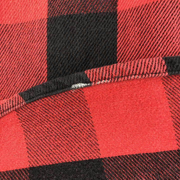 1980'S PRIVATE PROPERTY Buffalo Check Long Sleeve Heavy Flannel Check Shirt, Made in USA, Men's Size L, Vintage cotton red type Vintage Second Hand