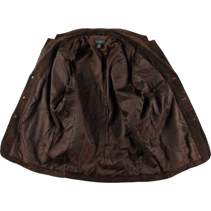 90'S J.Crew Giant Tag Suede Leather Jacket Men's Size L Vintage genuine leather brown type Vintage Second Hand