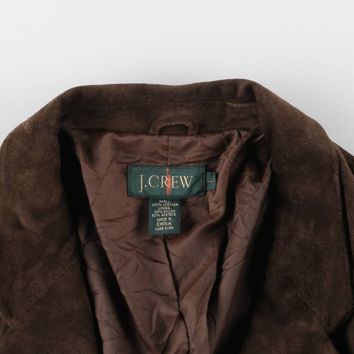 90'S J.Crew Giant Tag Suede Leather Jacket Men's Size L Vintage genuine leather brown type Vintage Second Hand