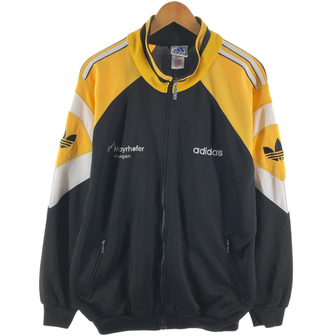 90'S Adidas Back Print Jersey Track Jacket Men's L Size Vintage polyester black type Vintage Second Hand
