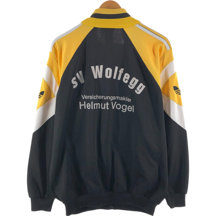 90'S Adidas Back Print Jersey Track Jacket Men's L Size Vintage polyester black type Vintage Second Hand