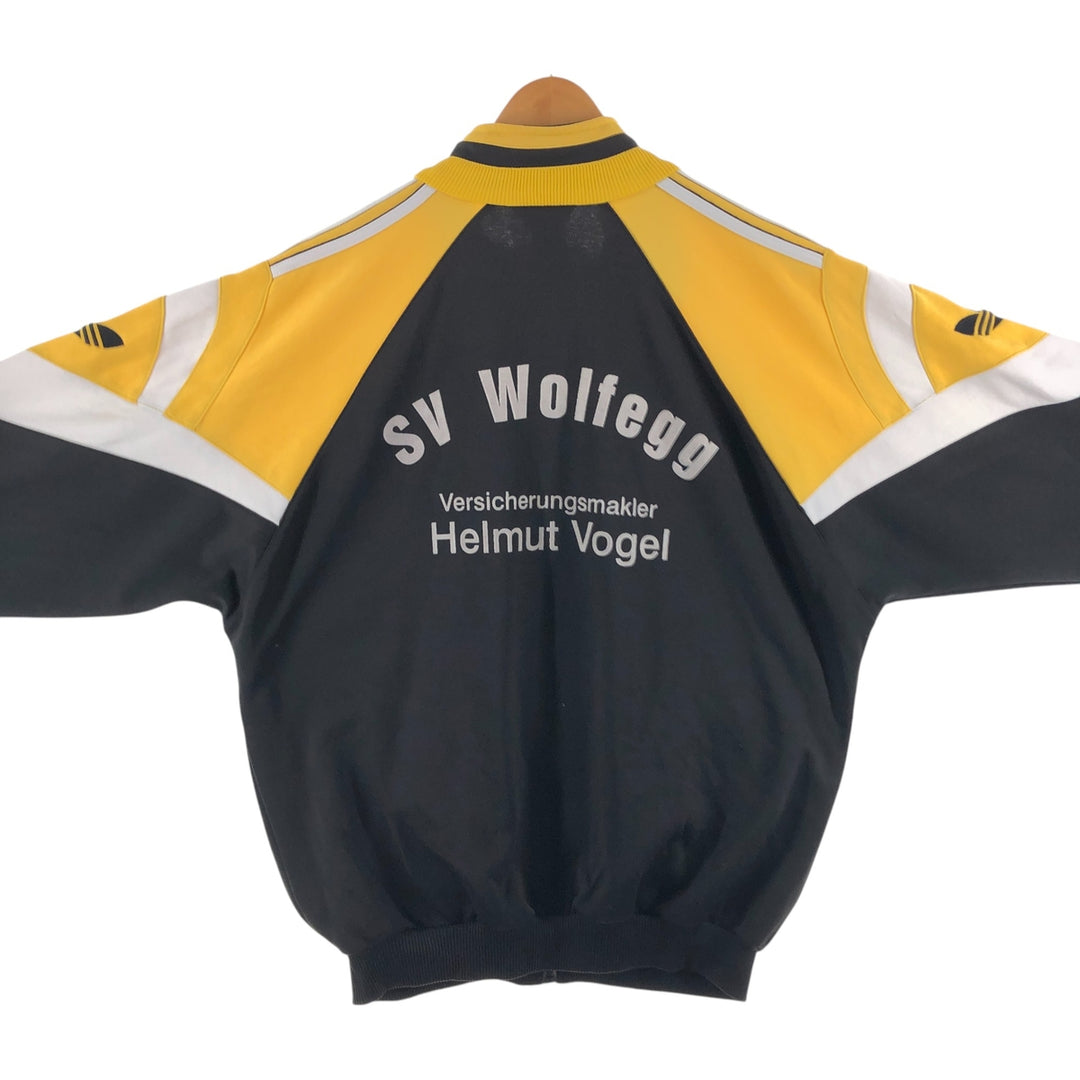90'S Adidas Back Print Jersey Track Jacket Men's L Size Vintage polyester black type Vintage Second Hand