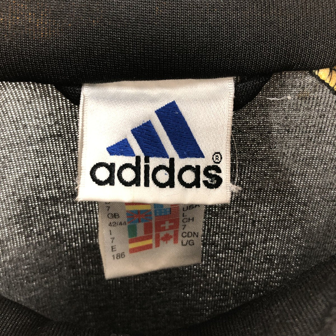 90'S Adidas Back Print Jersey Track Jacket Men's L Size Vintage polyester black type Vintage Second Hand