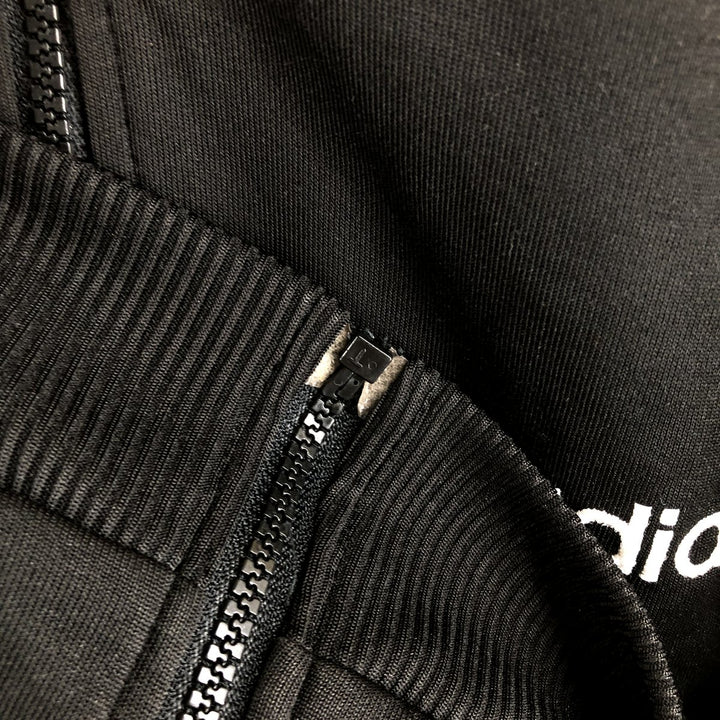 90'S Adidas Back Print Jersey Track Jacket Men's L Size Vintage polyester black type Vintage Second Hand