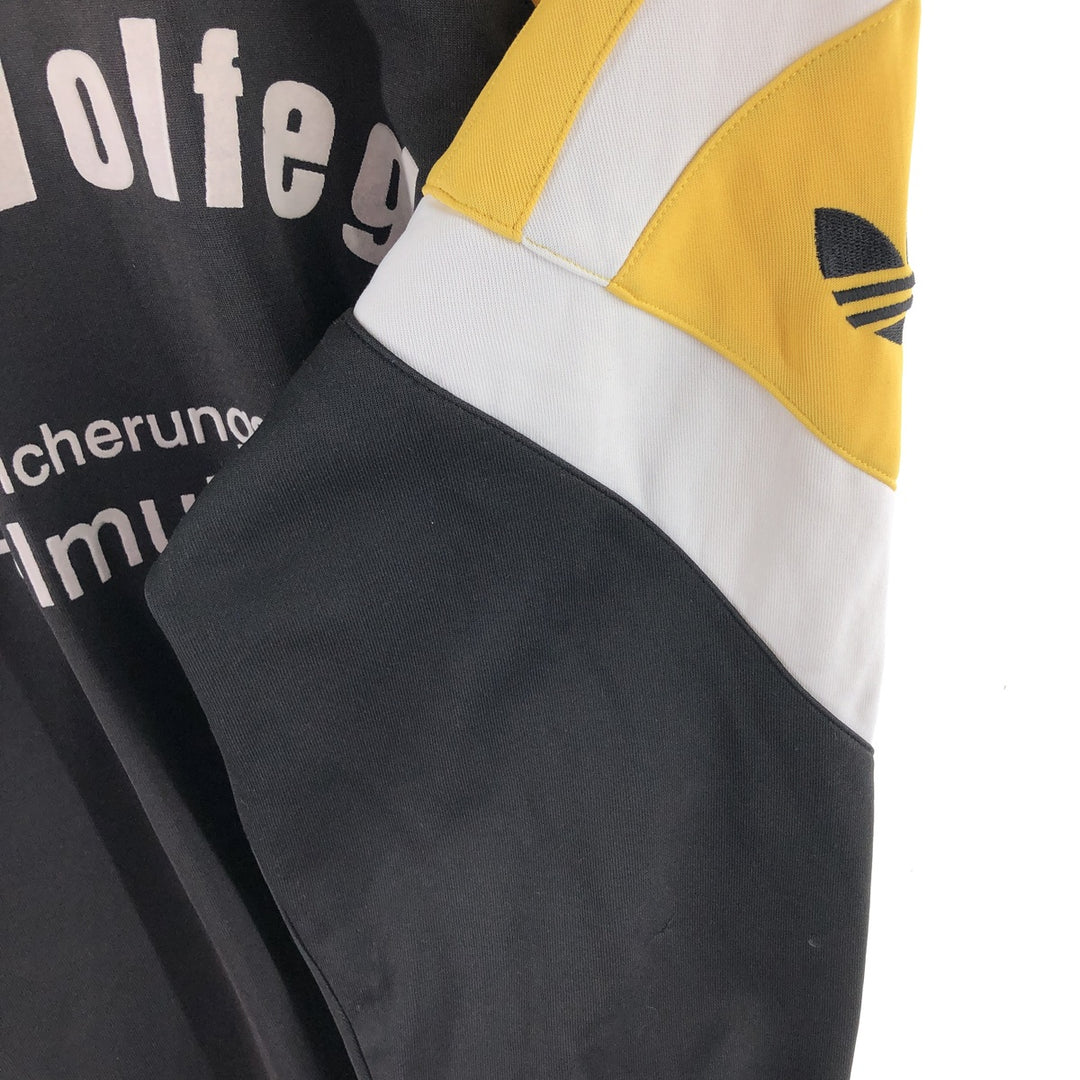 90'S Adidas Back Print Jersey Track Jacket Men's L Size Vintage polyester black type Vintage Second Hand