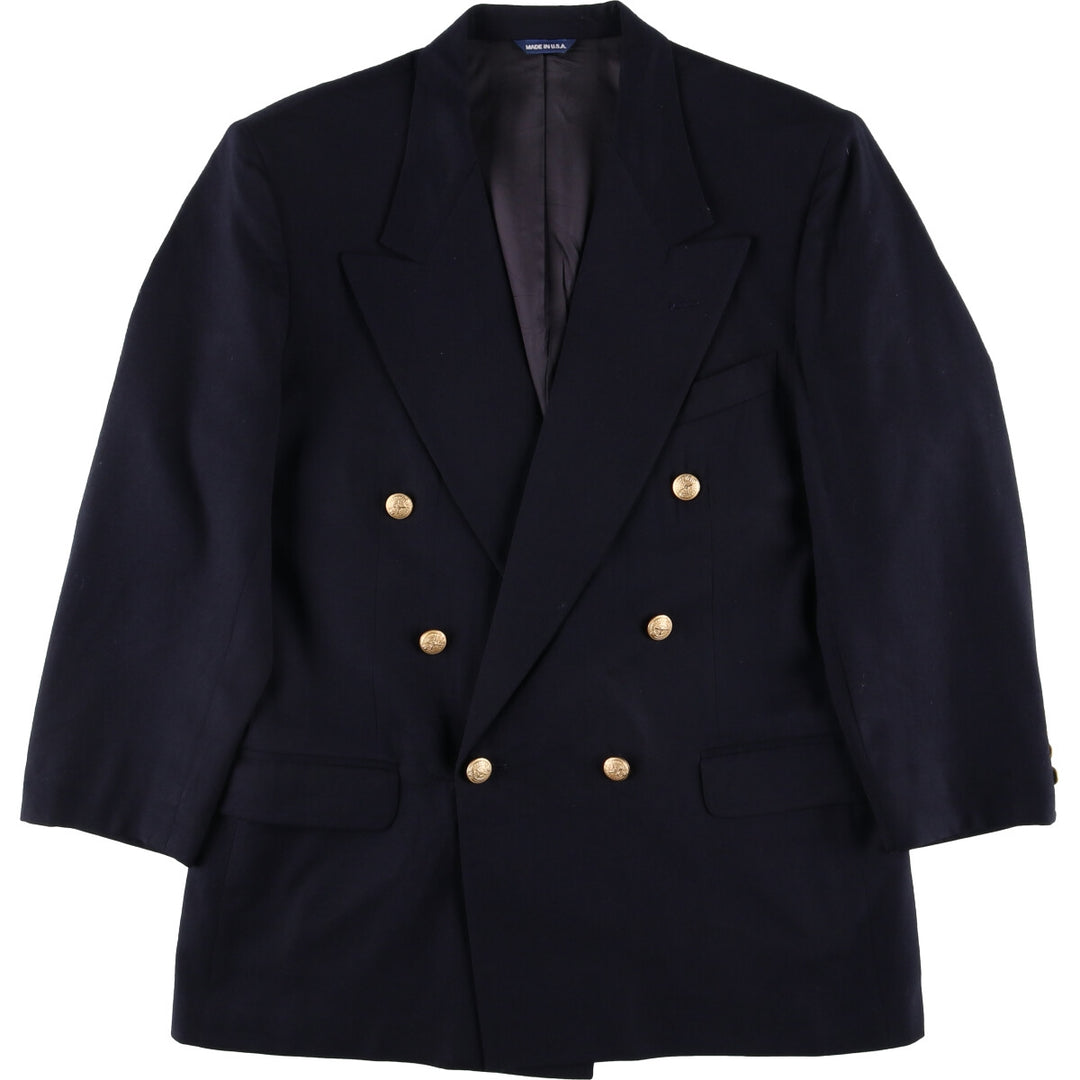 90'S Gap Old Gap Peaked Lapel Double Breasted Navy Blazer Tailored Jacket Made in USA Men's L size /eaa525378