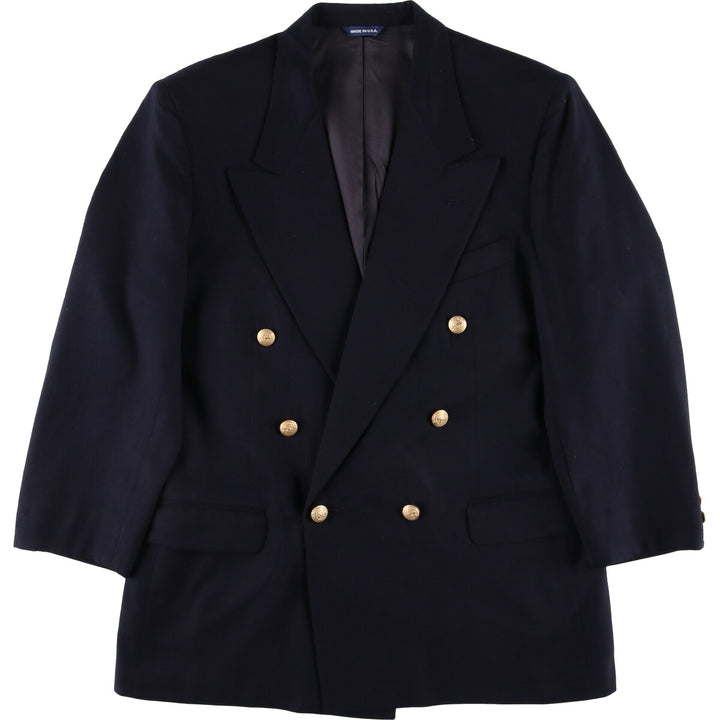 90'S Gap Old Gap Peaked Lapel Double Breasted Navy Blazer Tailored Jacket Made in USA Men's L size /eaa525378
