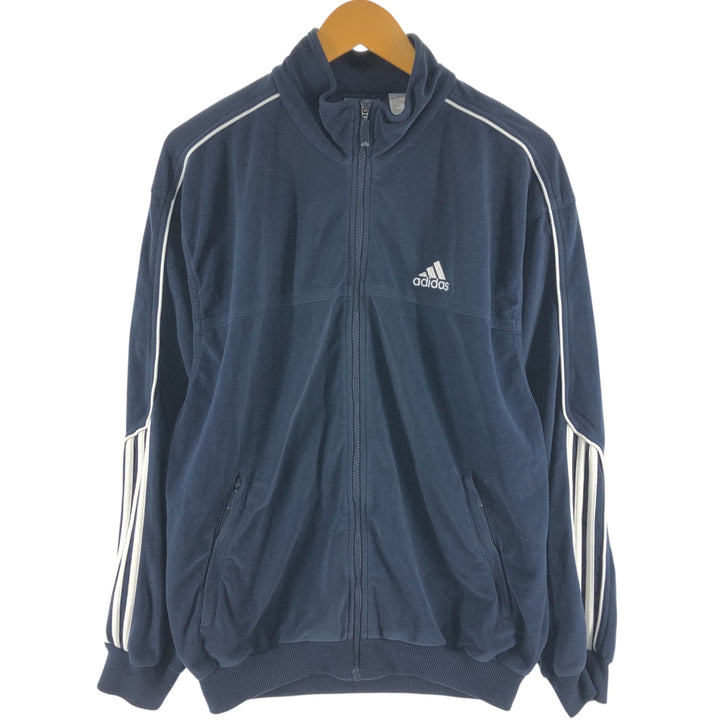 00'S adidas Velour Jersey Track Jacket Men's M size polyester navy blue type Vintage Second Hand