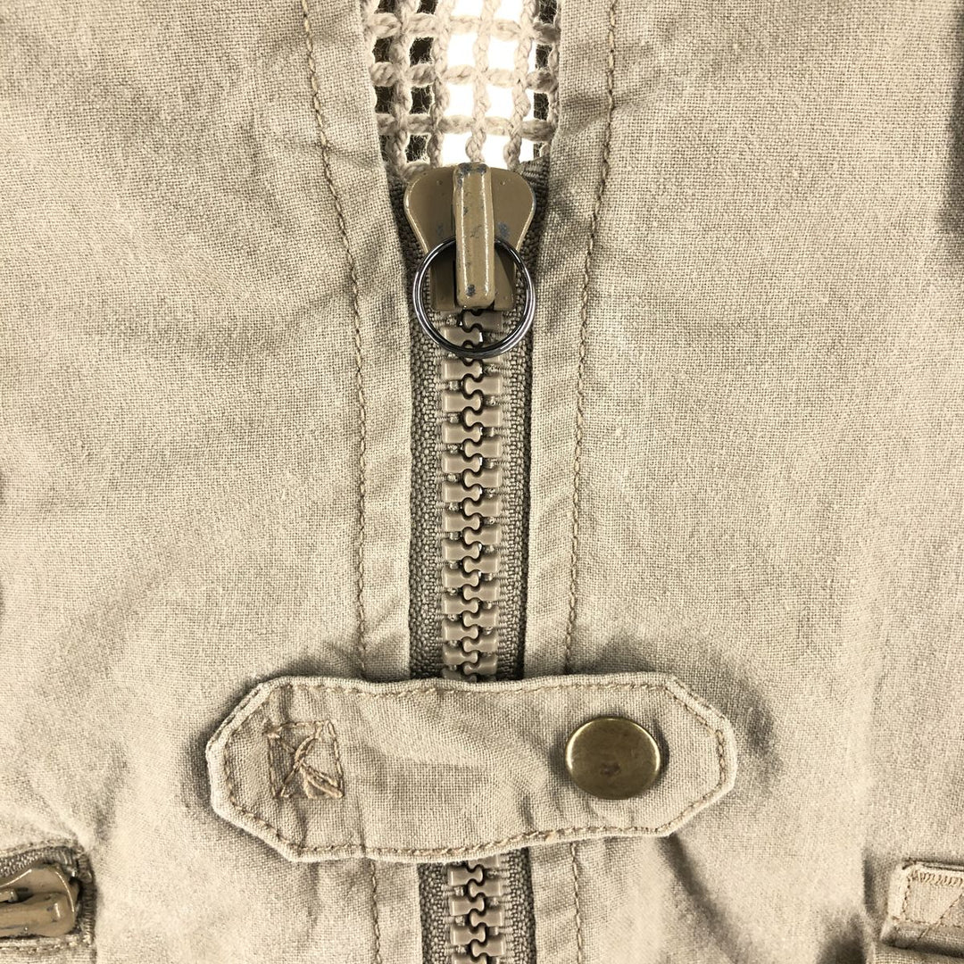 80'S Banana Republic Safari Vest Men's XL Size Vintage cotton Beige type Vintage Second Hand