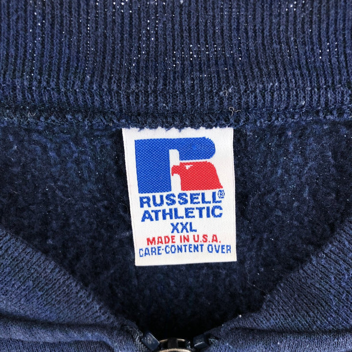90'S Russell full zip sweatshirt, sweatshirt, made in USA, men's XXL, vintage cotton navy blue type Vintage Second Hand