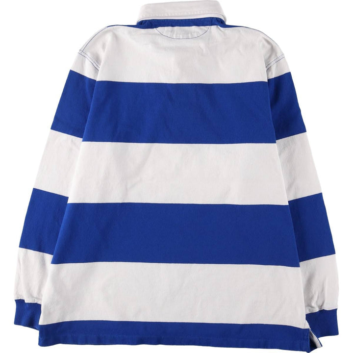 Ralph Lauren POLO RALPH LAUREN Striped Pattern Long Sleeve Rugby Shirt Men's XL cotton blue type Vintage Second Hand