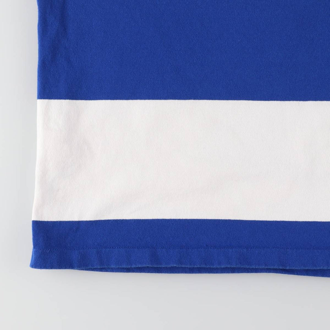 Ralph Lauren POLO RALPH LAUREN Striped Pattern Long Sleeve Rugby Shirt Men's XL cotton blue type Vintage Second Hand
