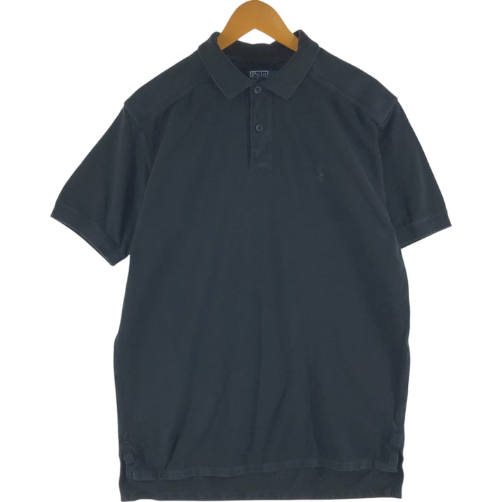 Ralph Lauren POLO by Ralph Lauren short sleeve polo shirt, men's size L cotton black type Vintage Second Hand