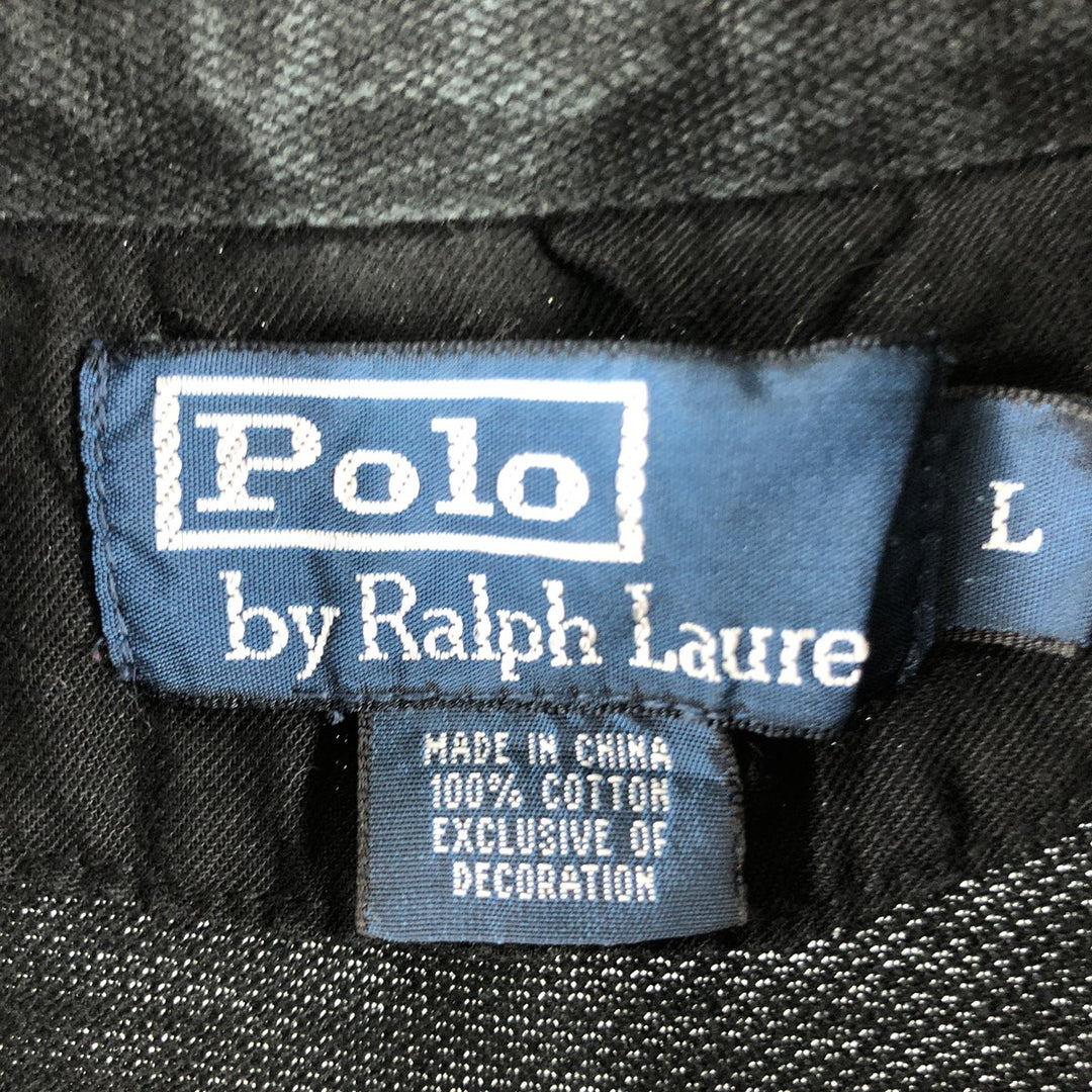 Ralph Lauren POLO by Ralph Lauren short sleeve polo shirt, men's size L cotton black type Vintage Second Hand