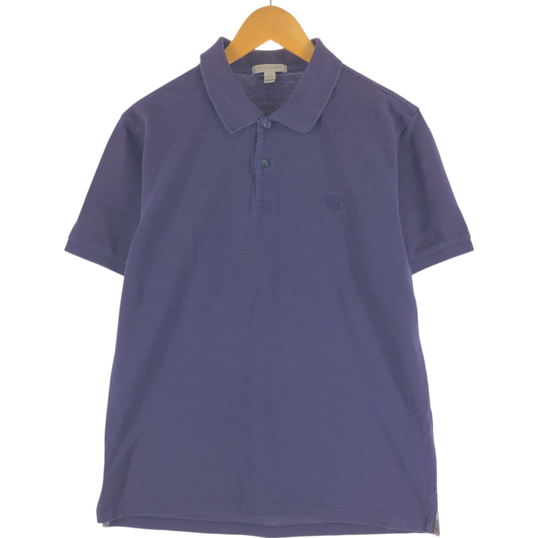 Burberry's BRIT short sleeve polo shirt, men's size L cotton purple type Vintage Second Hand