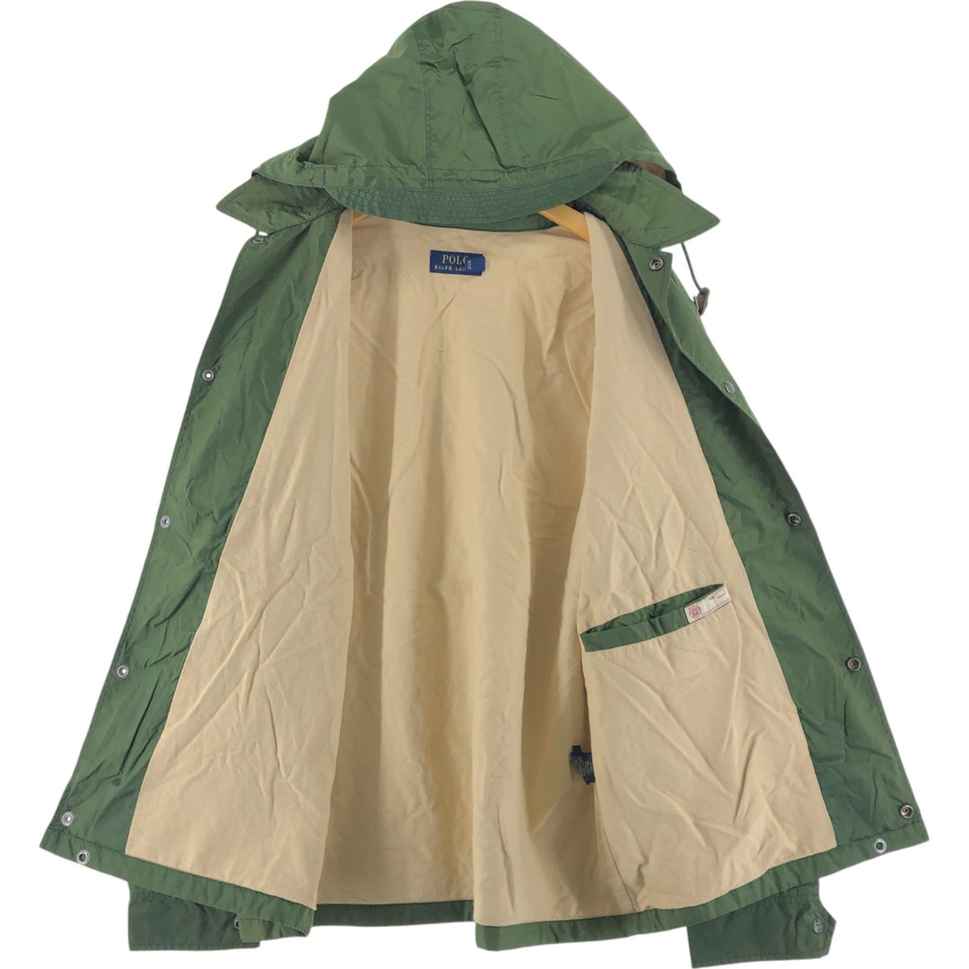 Ralph Lauren POLO RALPH LAUREN Hooded Coach Jacket Men's Size L Nylon Khaki type sage green Vintage Second Hand