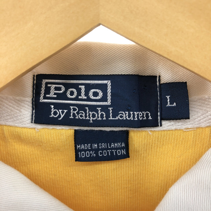 Ralph Lauren POLO by Ralph Lauren long sleeve rugby shirt, men's size L cotton yellow type Vintage Second Hand