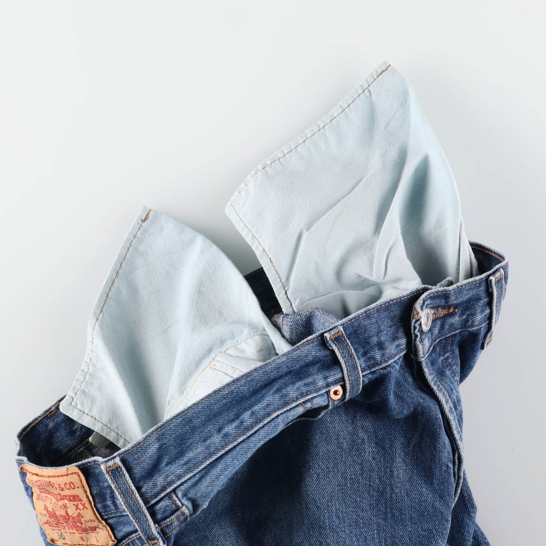 00'S Levi's 501 straight denim pants for men, size W34 cotton blue type Vintage Second Hand