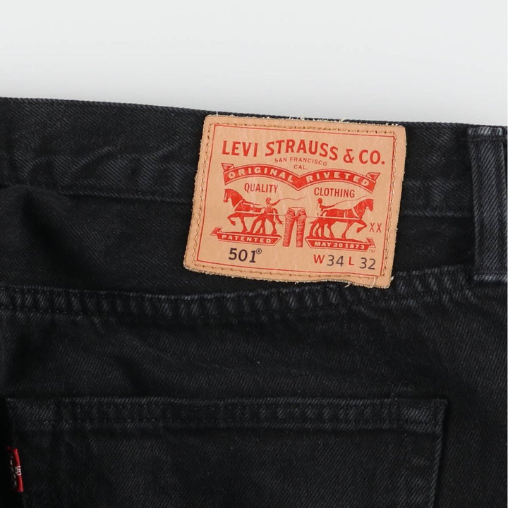 Levi's 501 Black Denim Straight Denim Pants for Men, W35 cotton black type Vintage Second Hand