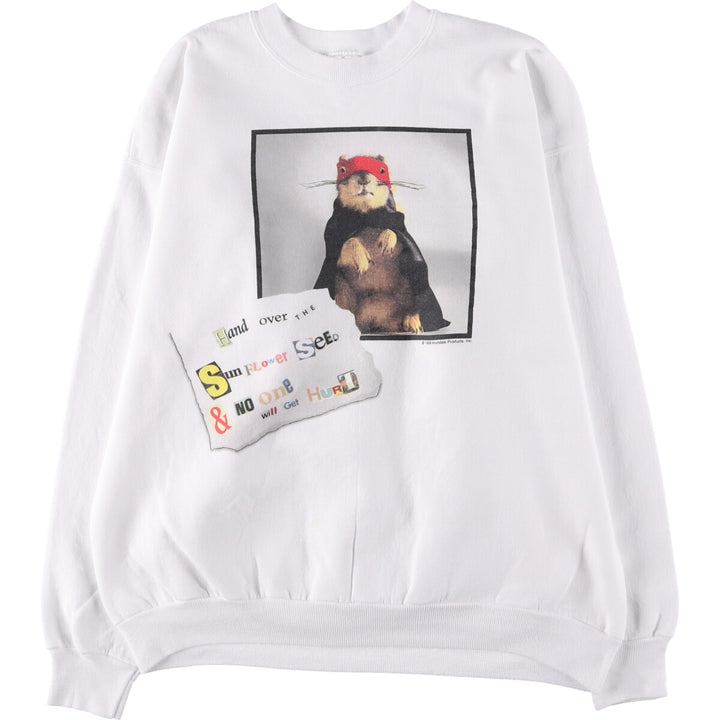 Vintage 90'S Hanes printed sweatshirt, size L, men's cotton white type Vintage Second Hand